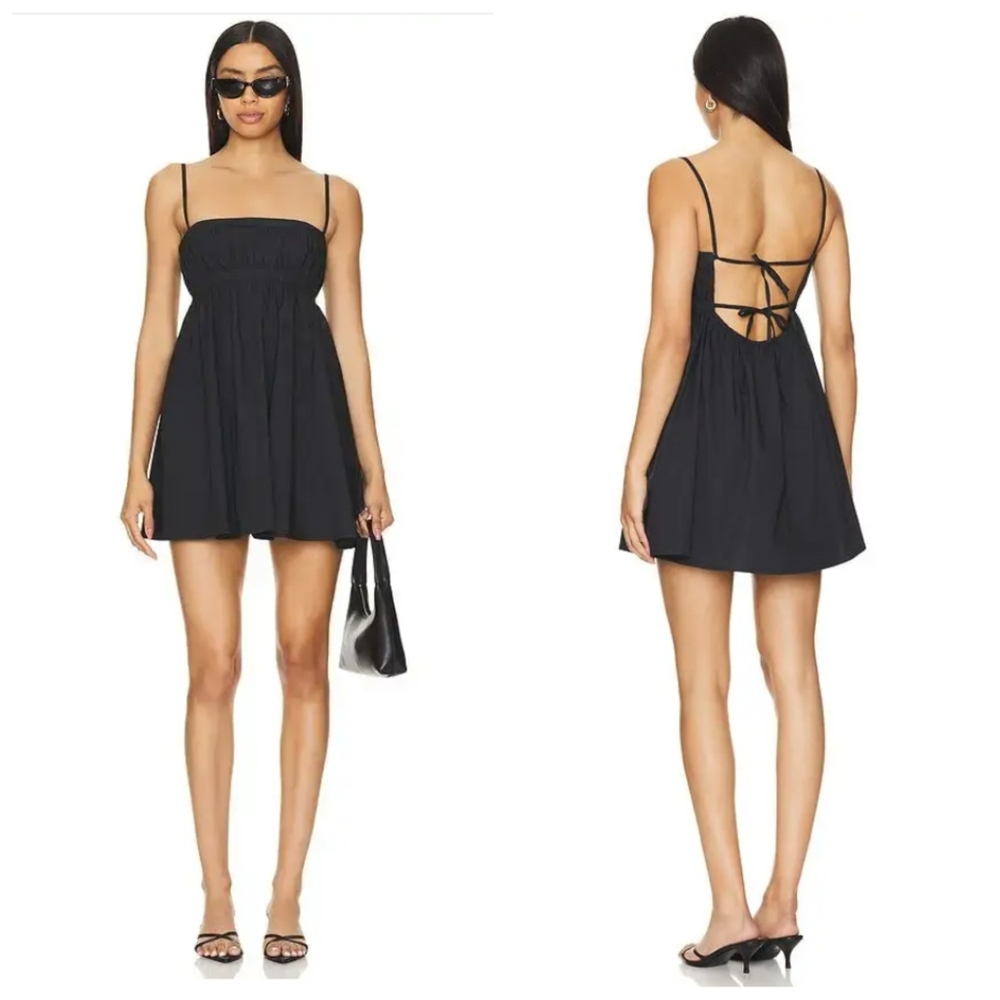 Tularosa Elis Mini Dress Cotton Poplin Medium Black